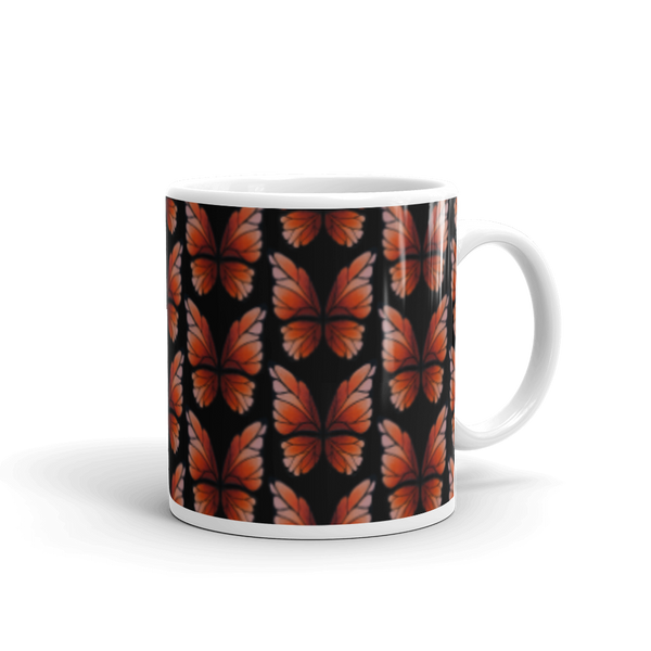 Garnet Butterfly White Glossy Mug