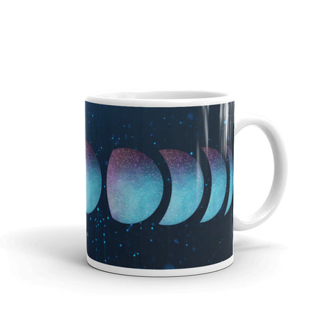 Galaxy Moon Phases Glossy Mug