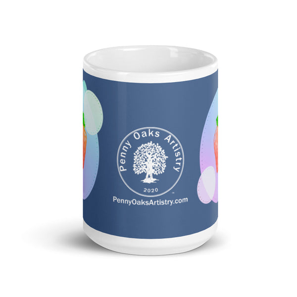 Strawberry Bubbles Blue Glossy Mug