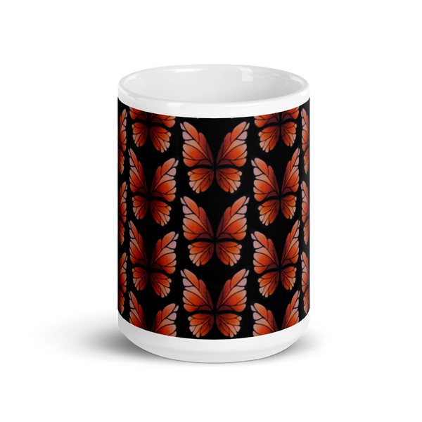 Garnet Butterfly White Glossy Mug