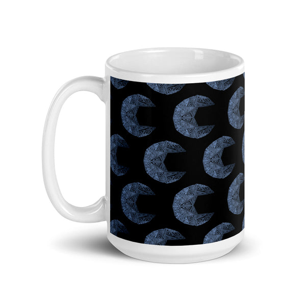 Geometric Crescent Moon Glossy Mug