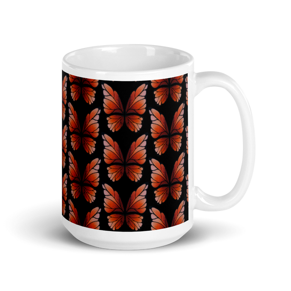 Garnet Butterfly White Glossy Mug